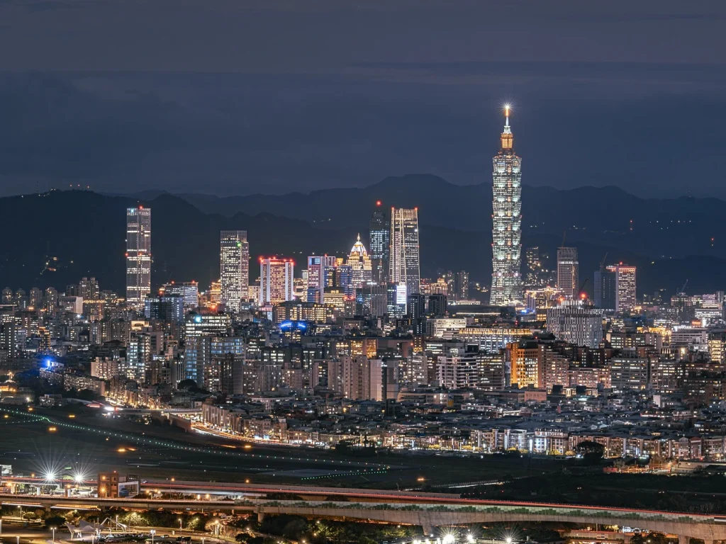 Taipei skyline and global business